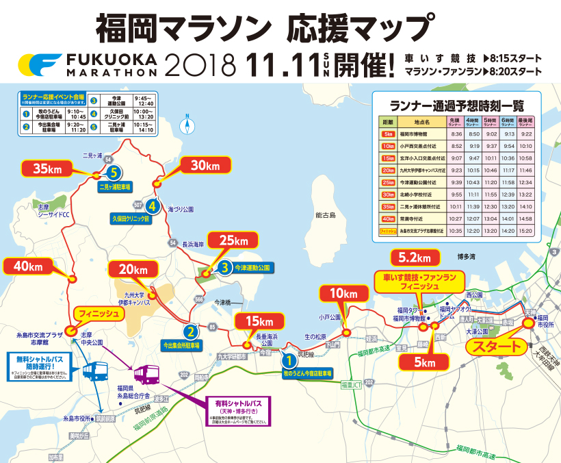 福岡マラソン2018応援マップ