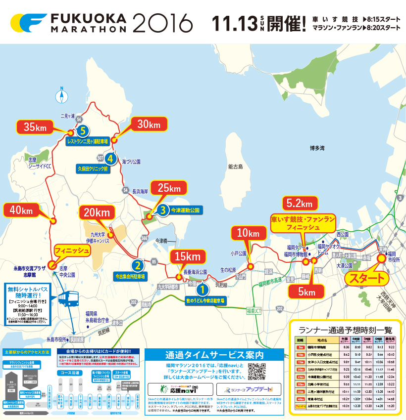 福岡マラソン2016応援マップ