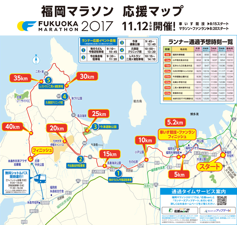 福岡マラソン2017応援マップ